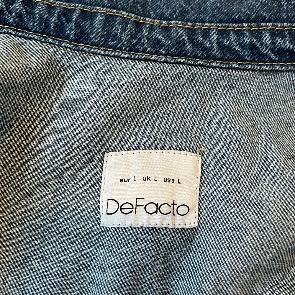 De Facto Denim Jeans Long Sleeve Jacket Dark Blue Navy Large With Pockets - Picture 5 of 11